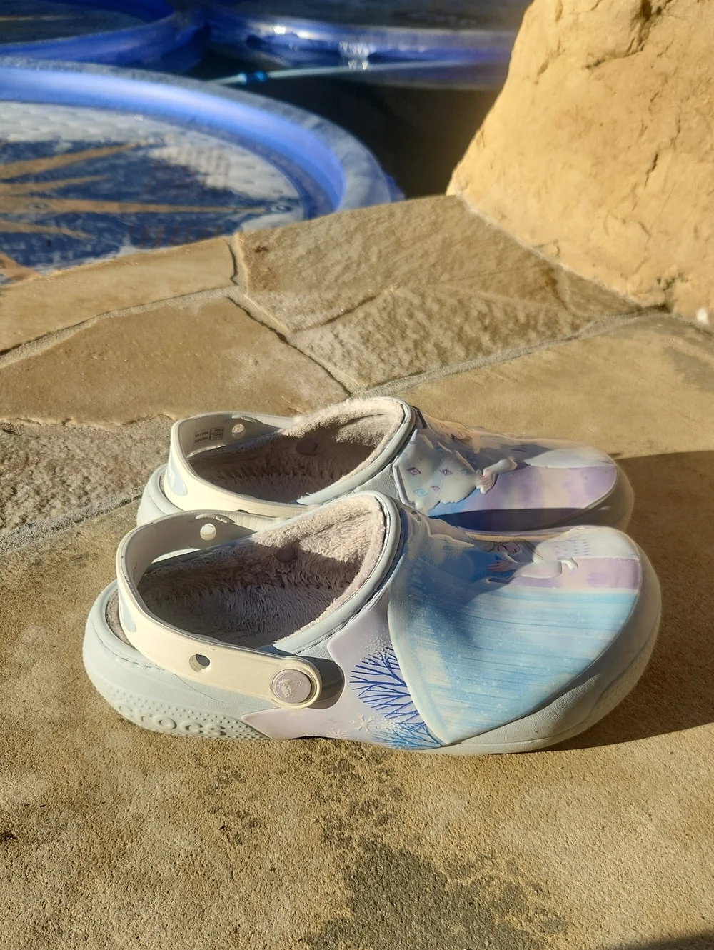 Crocs Disney Frozen II Clog Anna & Elsa White Fleece Lined Shoes